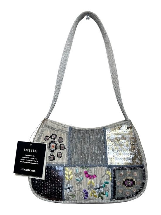 Liz Claiborne Handbags - Liz Claiborne Silver Multi Beaded Patchwork Shoulder Bag
